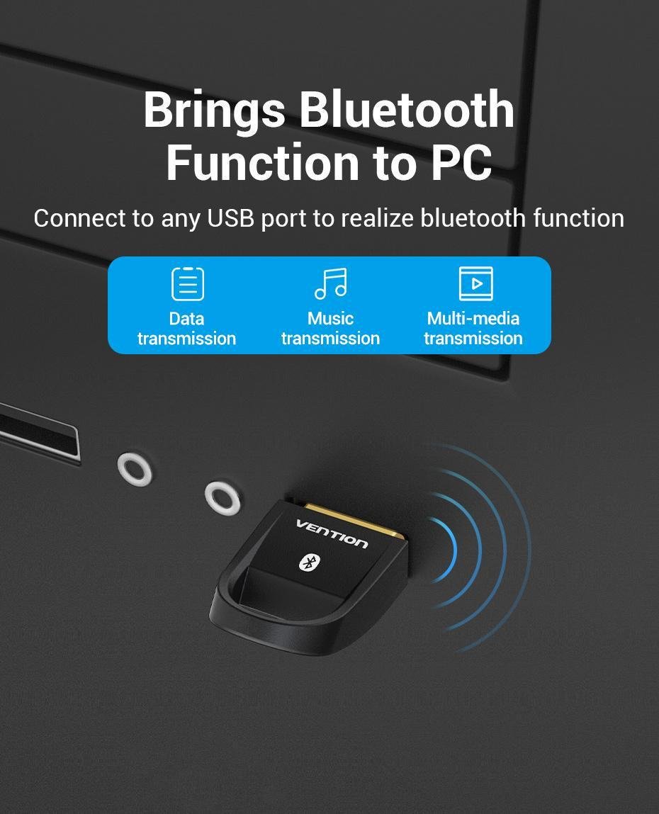 Адаптер Vention Bluetooth 5.0 приймач-передавач USB Чорний (CDSB0) - фото 4