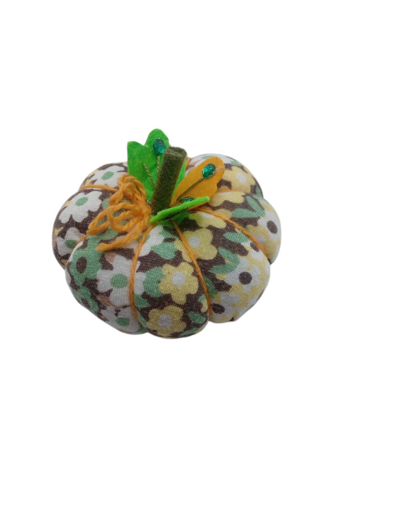 Декор на Геловін ручної роботи Гарбуз в квіточки (1095)