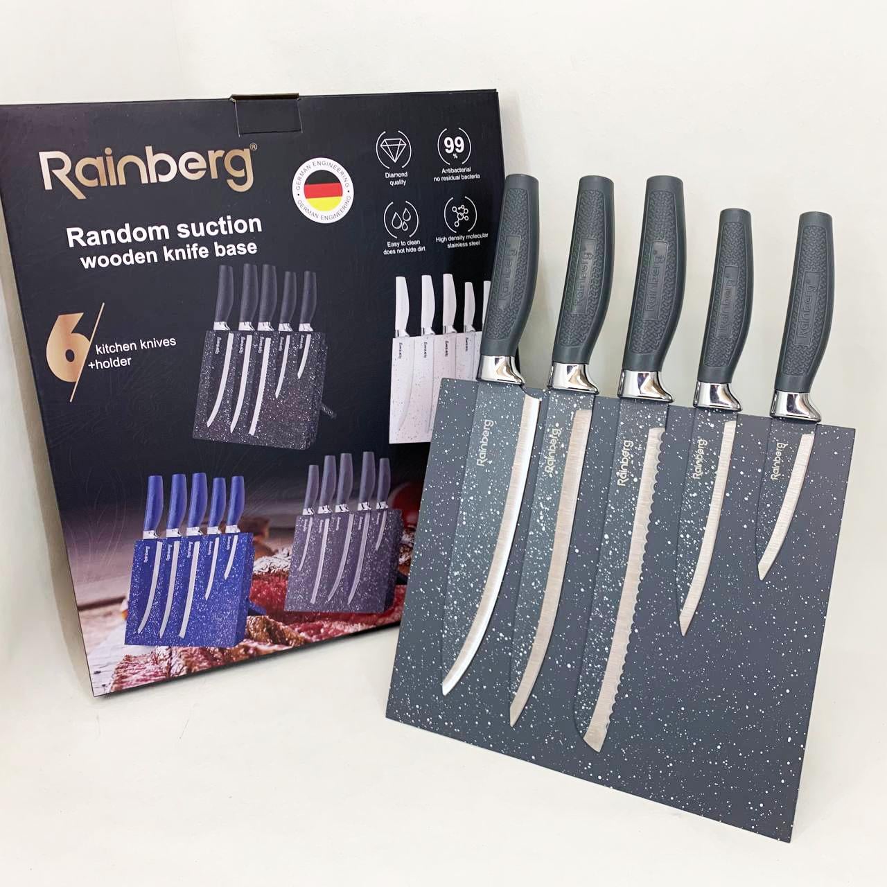 Набор ножей Rainberg RB-2322 из нержавеющей стали с магнитным основанием Gray