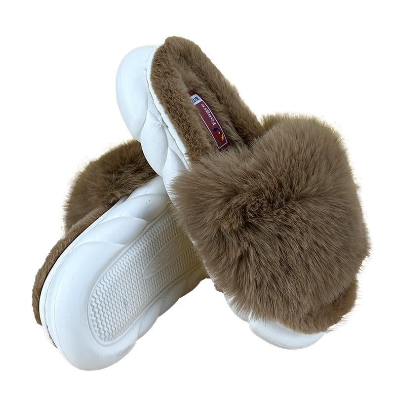 Тапочки домашние женские меховые Sanlin 5907-1 p. 37 24 см Коричневый