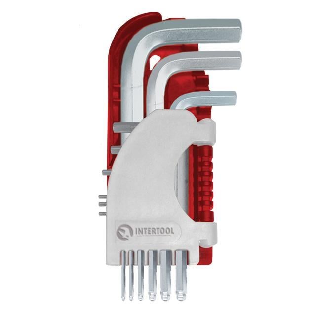 Набор шестигранных ключей Intertool HT-1813 Г-образные с шарообразным наконечником S2 PROF 15-10 мм 9 шт. (8733068)