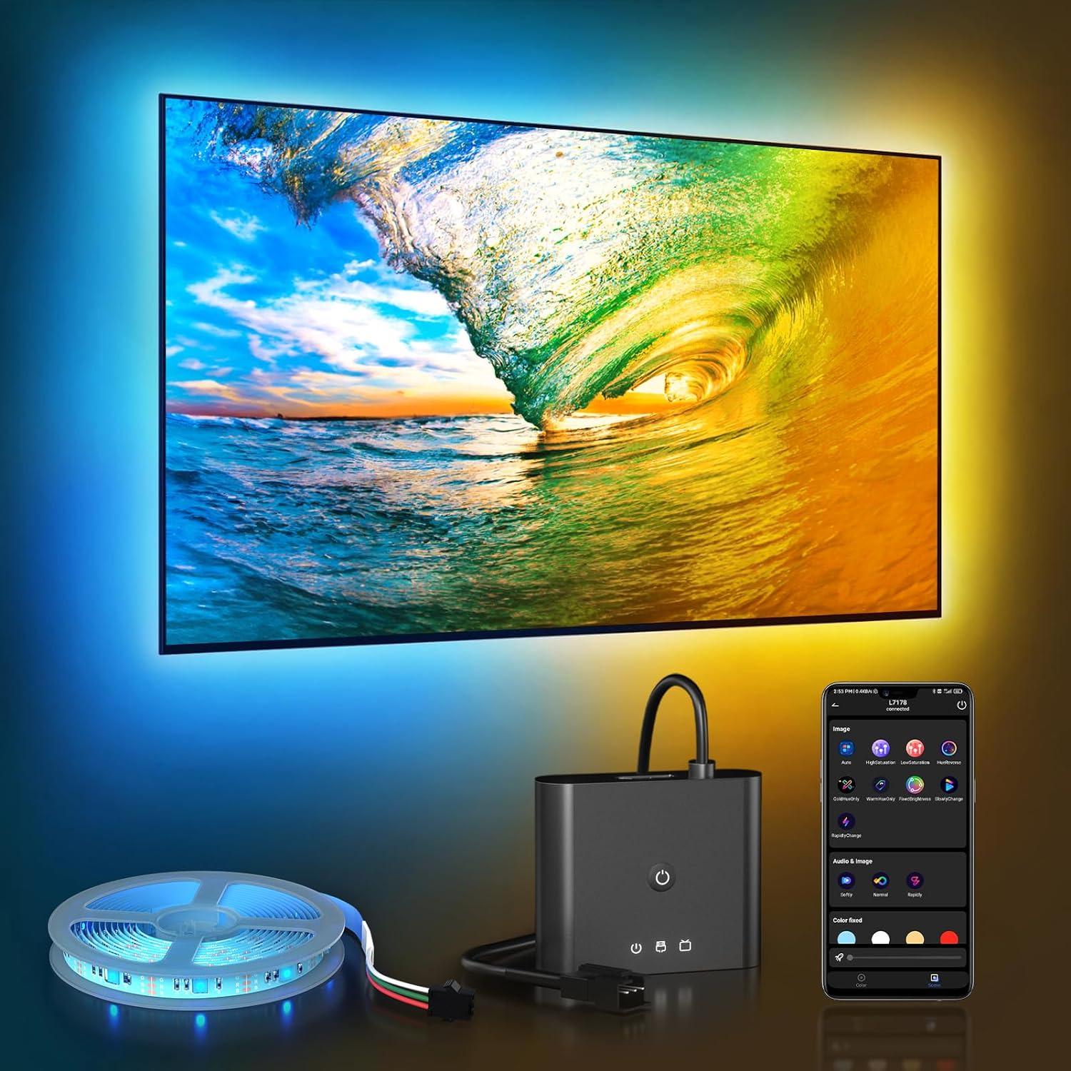 Подсветка светодиодная адаптивная PWAYTEK 4K30Hz для телевизора 55-85" с HDMI - фото 2