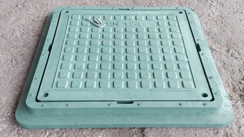 Люк канализационный Войс с замком 740х740 мм Зеленый (voys50) - фото 2