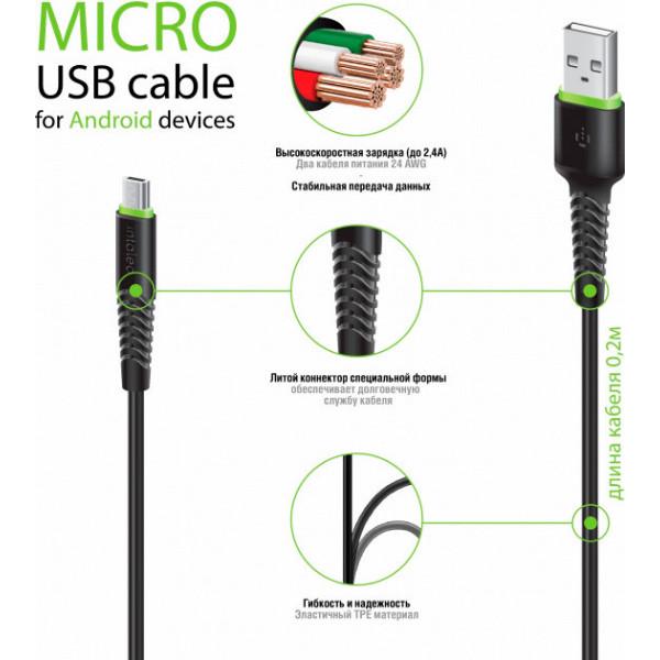 Intaleo Кабель USB – microUSB 3 м чорний - фото 3