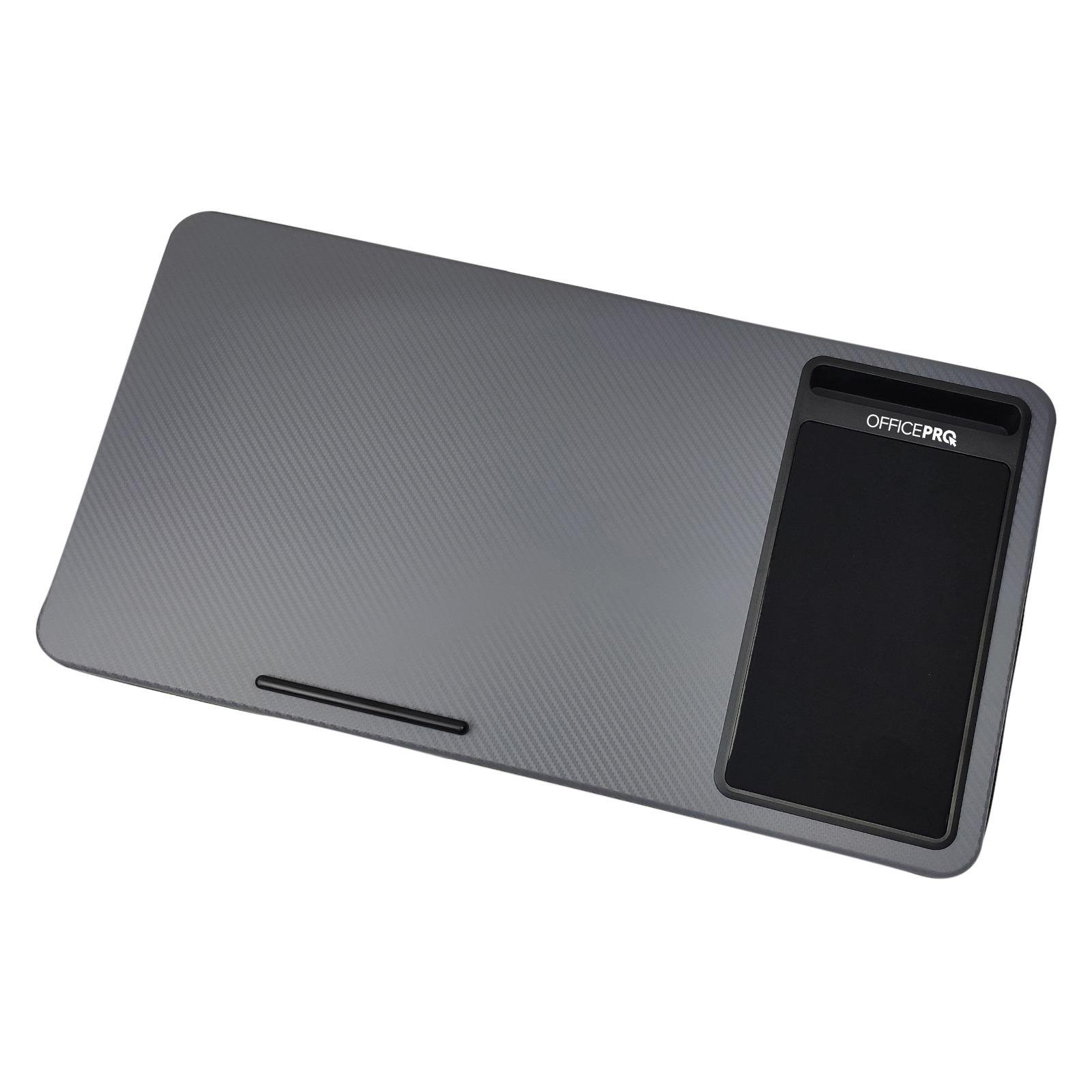 Підставка для ноутбука OfficePro CP615G з подушками килимком для миші та слотом для смартфона Сірий (628248)