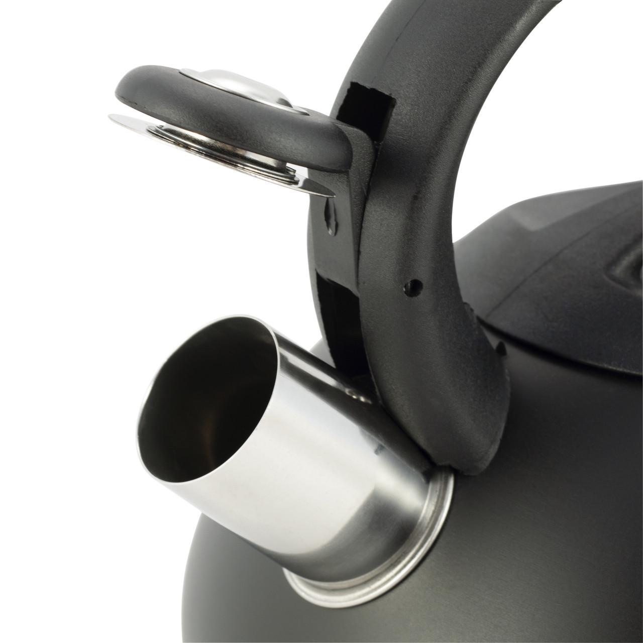 Чайник со свистком и нейлоновой ручкой Ofenbach KM-100302 из нержавеющей стали 2,5 л Черный (150-84-100302) - фото 9 Чайник со свистком и нейлоновой ручкой Ofenbach KM-100302 из нержавеющей стали 2,5 л Черный (150-84-100302) - фото 9