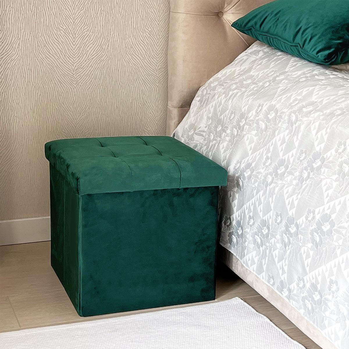 Пуф для зберігання велюровий MVM TH-05 Зелений (TH-05 GREEN) - фото 4 Пуф для зберігання велюровий MVM TH-05 Зелений (TH-05 GREEN) - фото 4