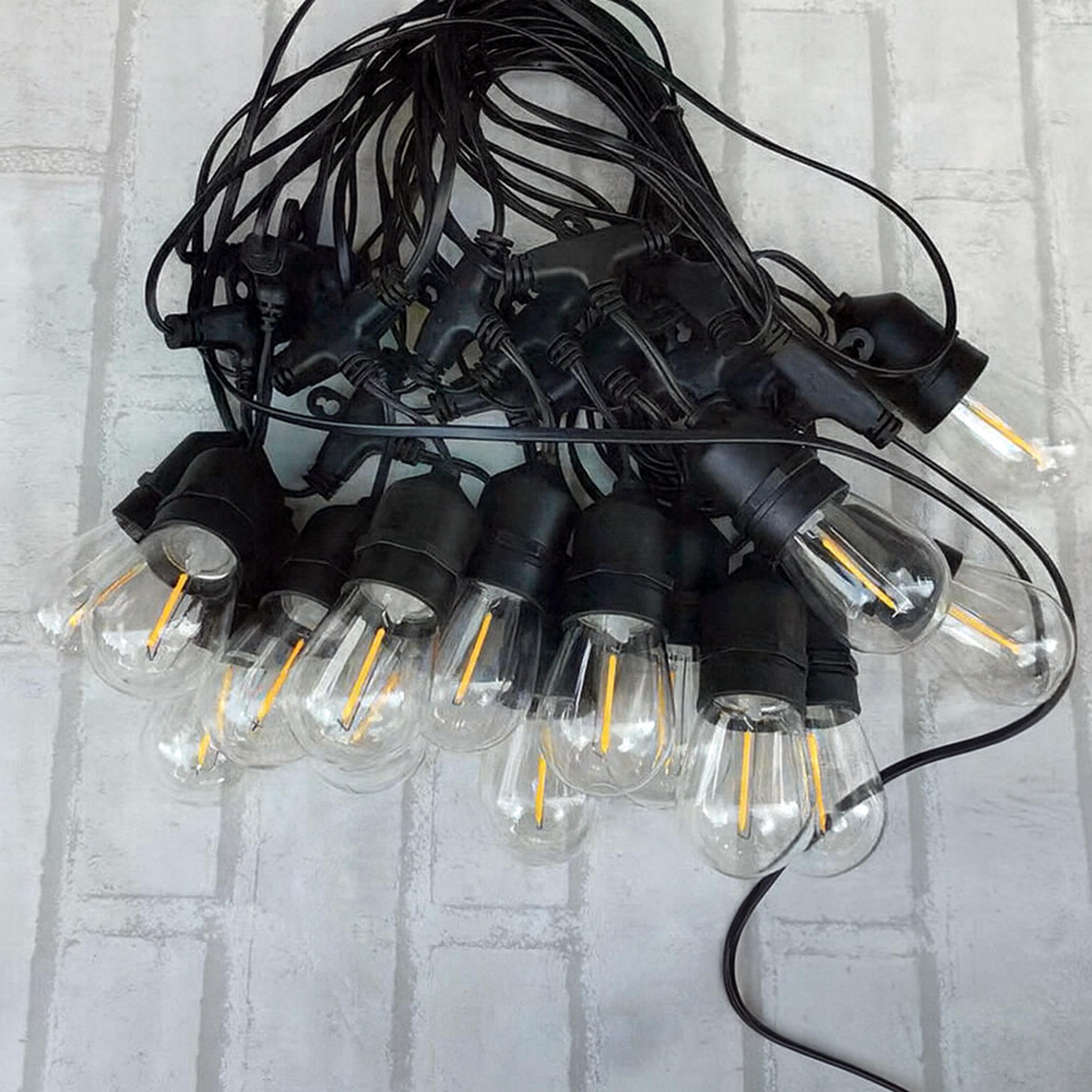 Гірлянда світлодіодна вулична ретро лампа Edison 10 м 220V Білий теплий (WLS-2314W10) - фото 5