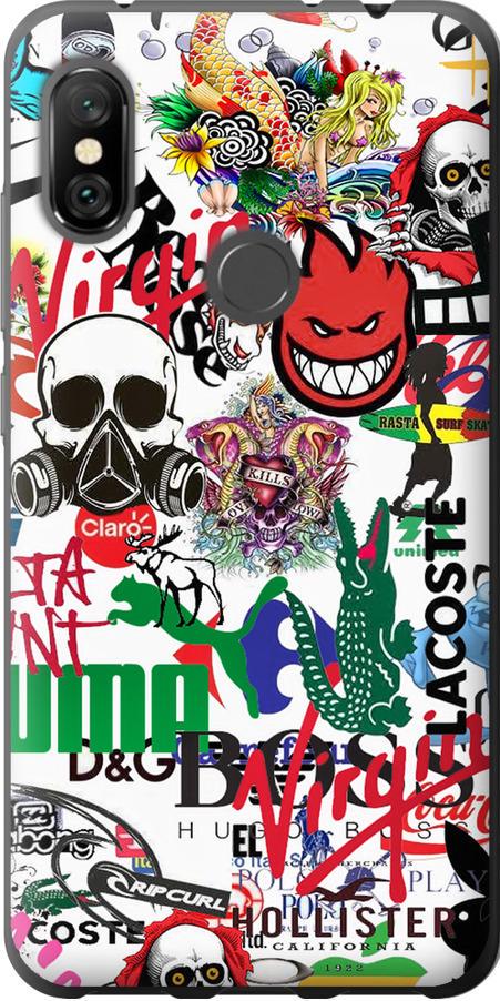 Чохол на Xiaomi Redmi Note 6 Pro Many different logos (4022u-1551-42517)