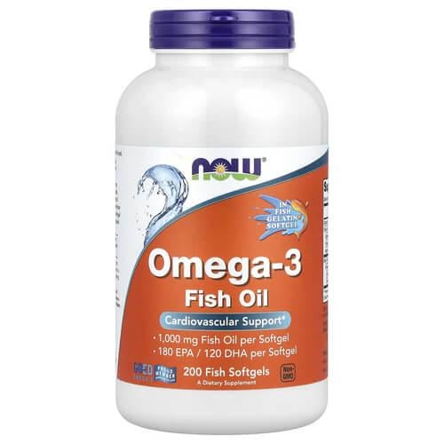 Омега-3 NOW Omega-3 Fish Oil 1,000 мг 200 Fish Softgels (NOW-01648)