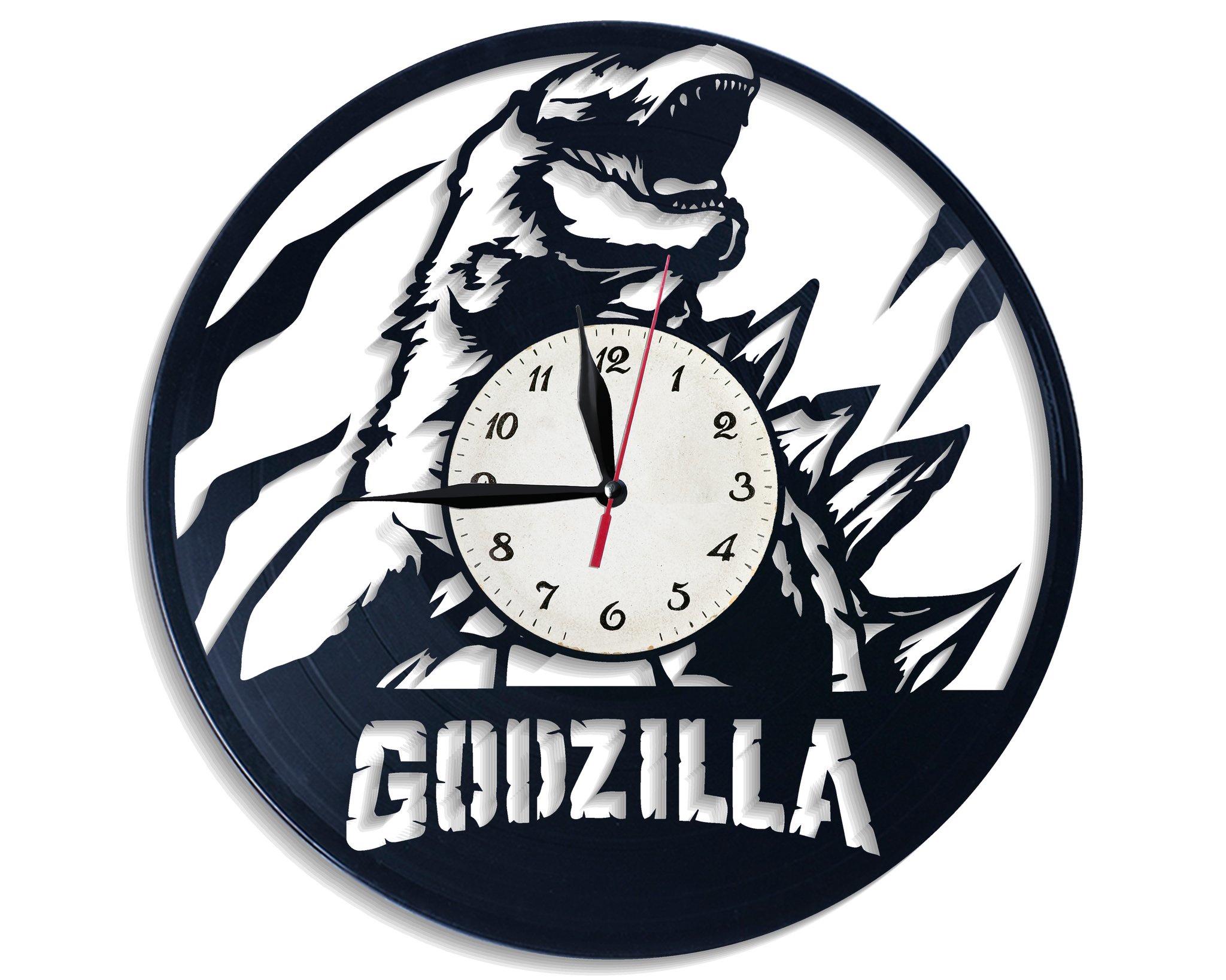 Часы настенные Годзилла 2640 из виниловой пластинки