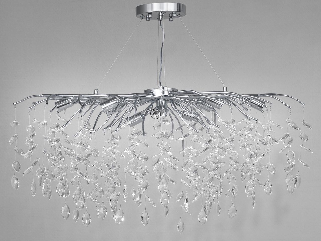 Люстра подвесная 1607-L900x400CH хрустальная 10 ламп Хром (30302222)