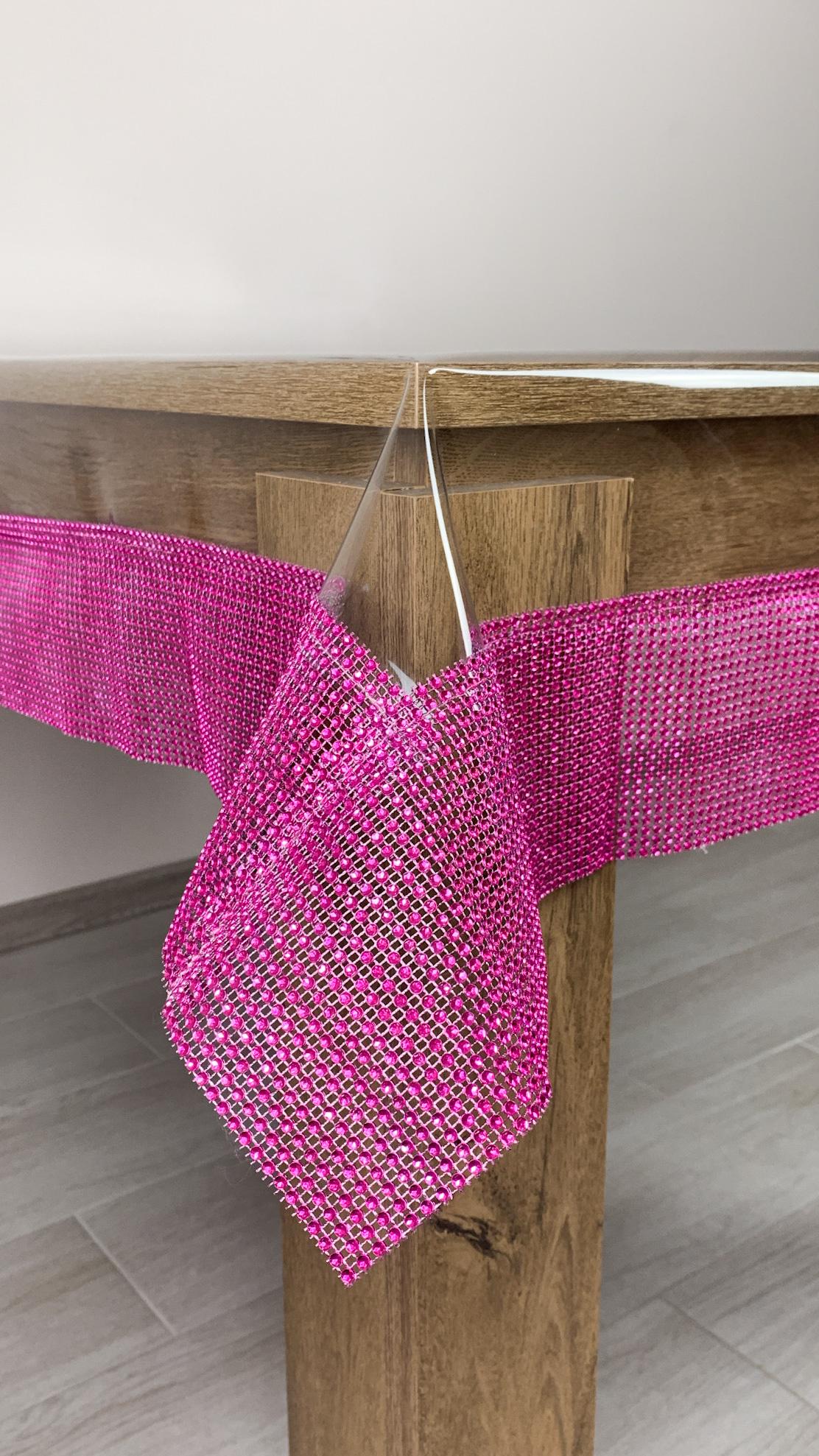 Скатертина силіконова з стразовою стрічкою Фіолетовий 180x140 см (204-41)