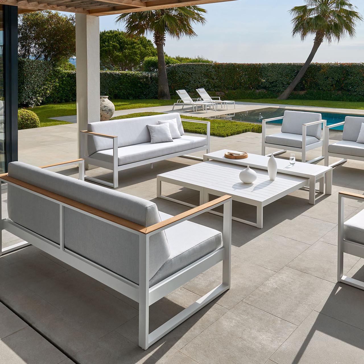 Комплект уличной мягкой мебели в стиле Loft с металлическим каркасом Белый (KS-1189)