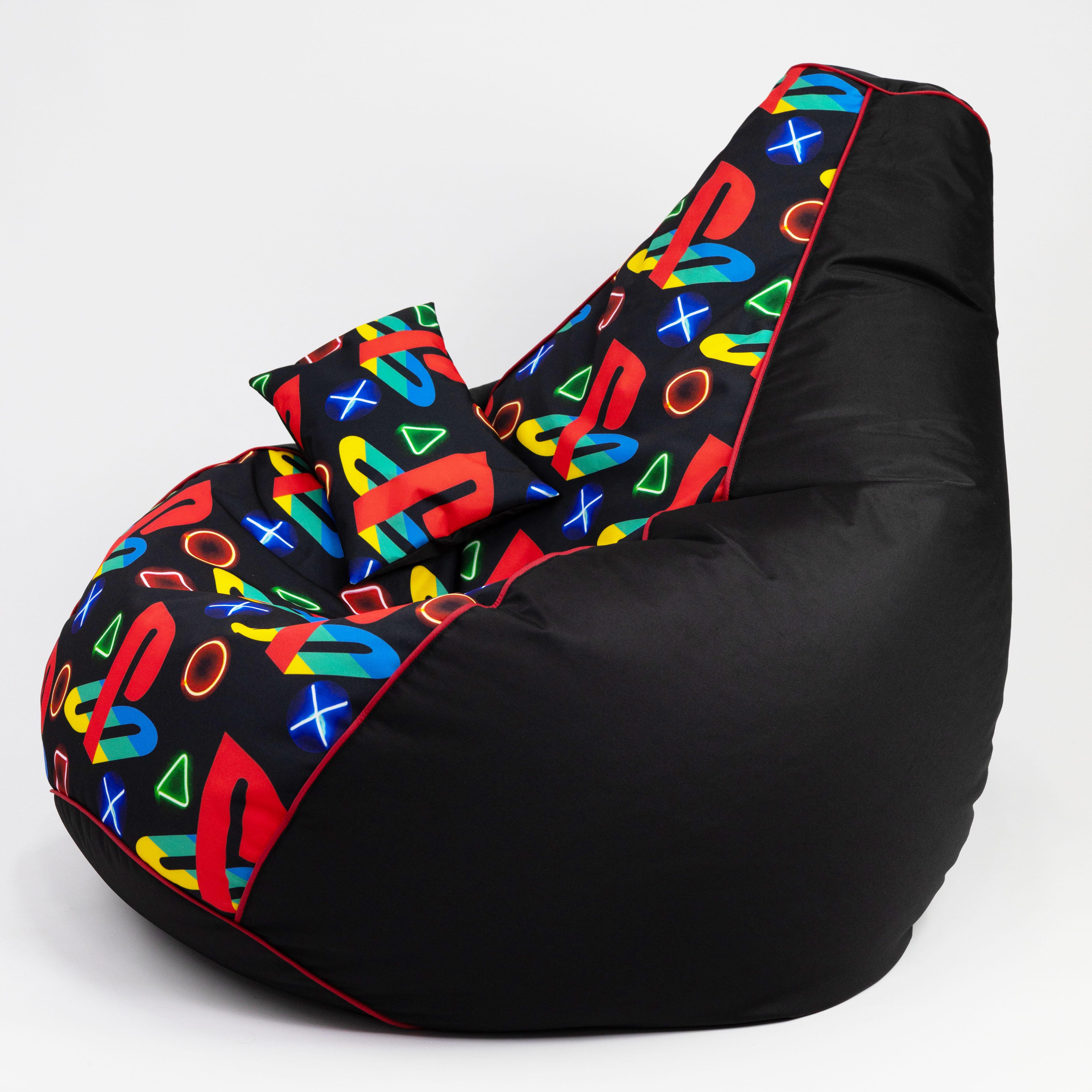 Бескаркасное кресло-мешок Flex и подушечка Oksford PlayStation ХXL 130х90 см (100037) - фото 4