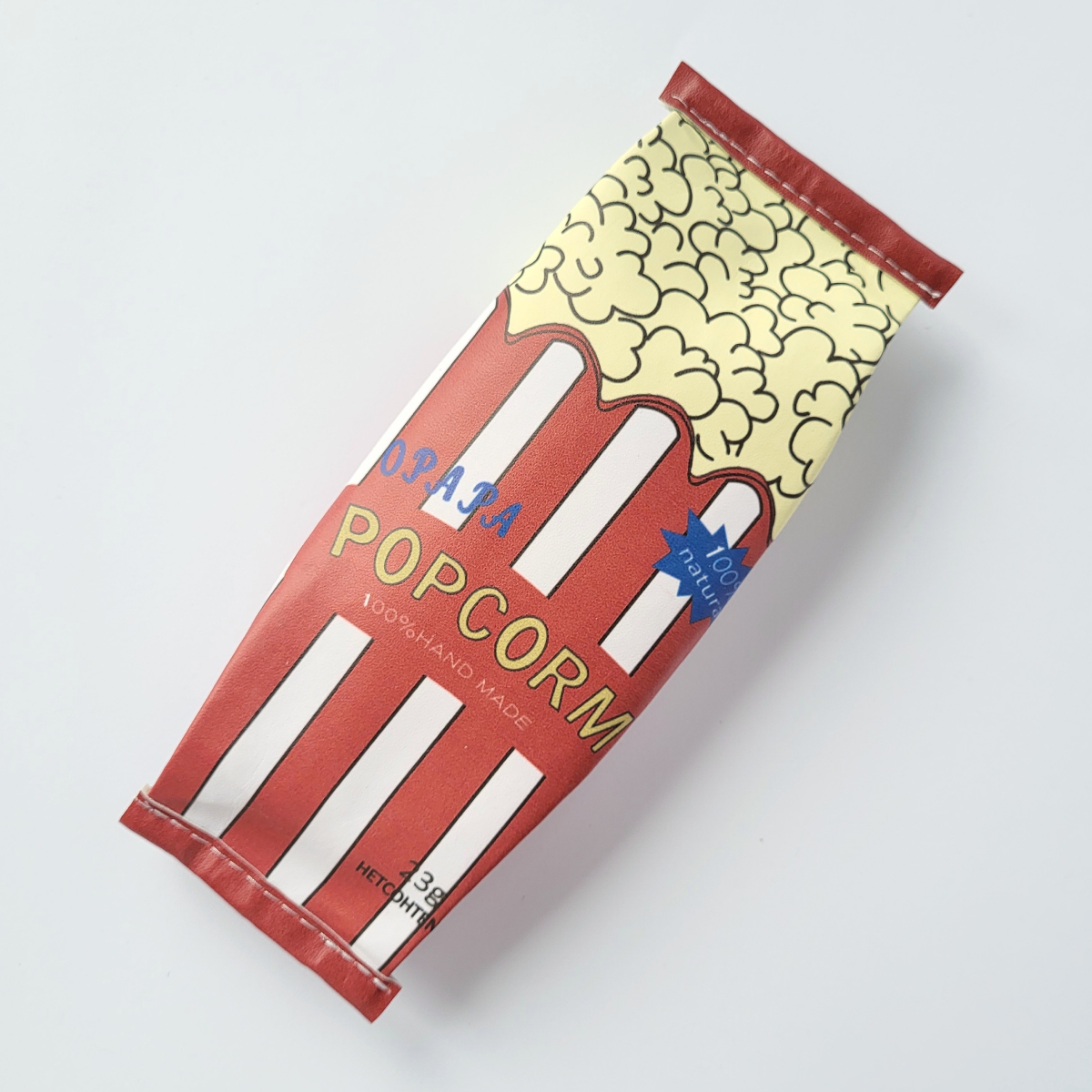 Пенал школьный Пакет с попкорном Popcorn из искусственной кожи Красный (126)