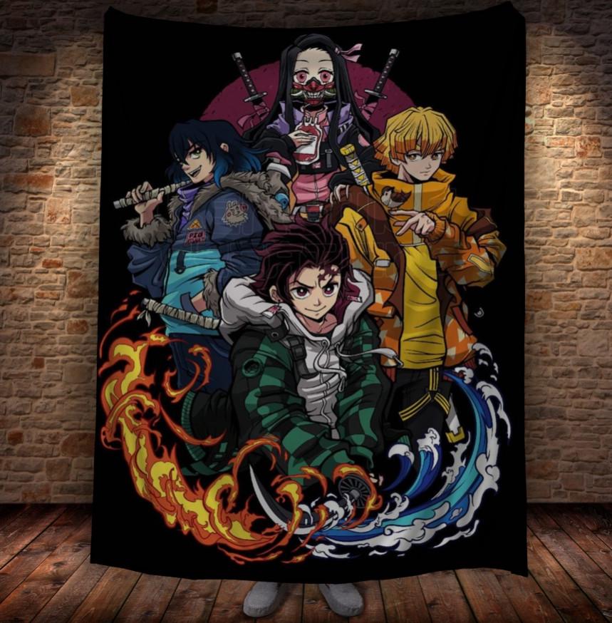 Плед із 3D принтом Demon Slayer Kimetsu no Yaiba 150х200 см (epi_1637)