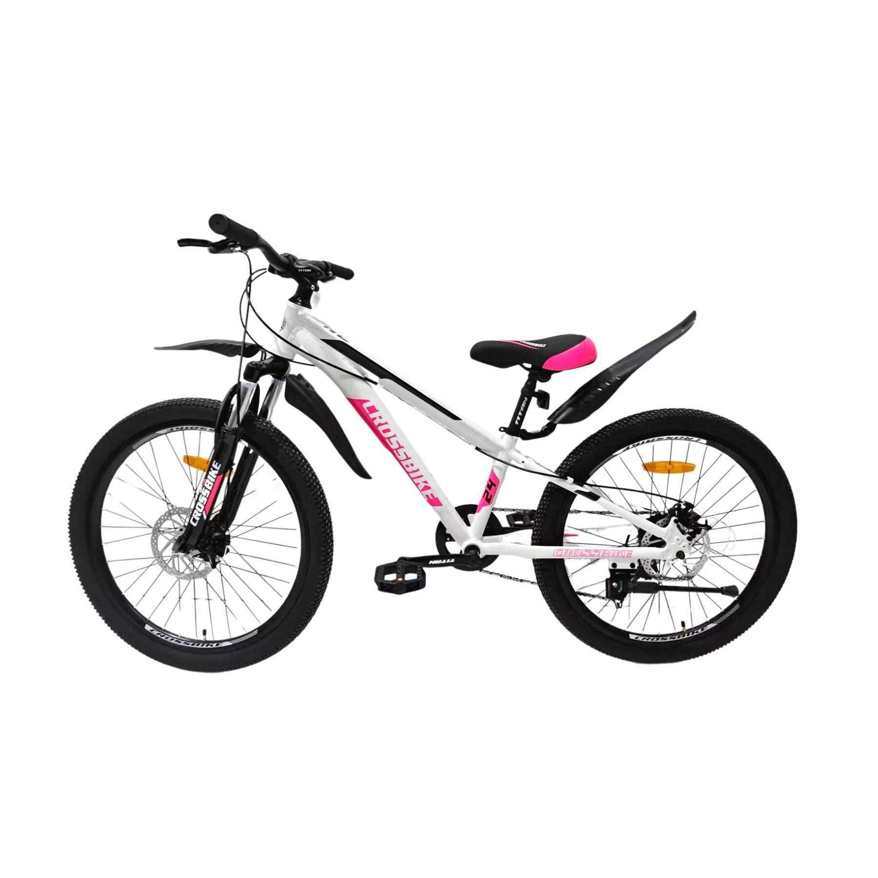 Велосипед Crossbike Dragster 2024 Susp 24" 11" White/Pink