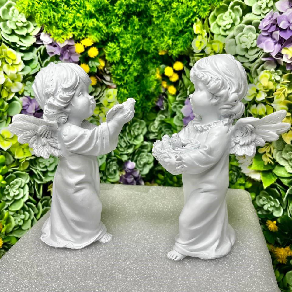 Фігурки Янголятко з гніздом 17x12x8 см і Янгол з голубом (17x12x8 см (29614594) - фото 2 Фігурки Янголятко з гніздом 17x12x8 см і Янгол з голубом (17x12x8 см (29614594) - фото 2