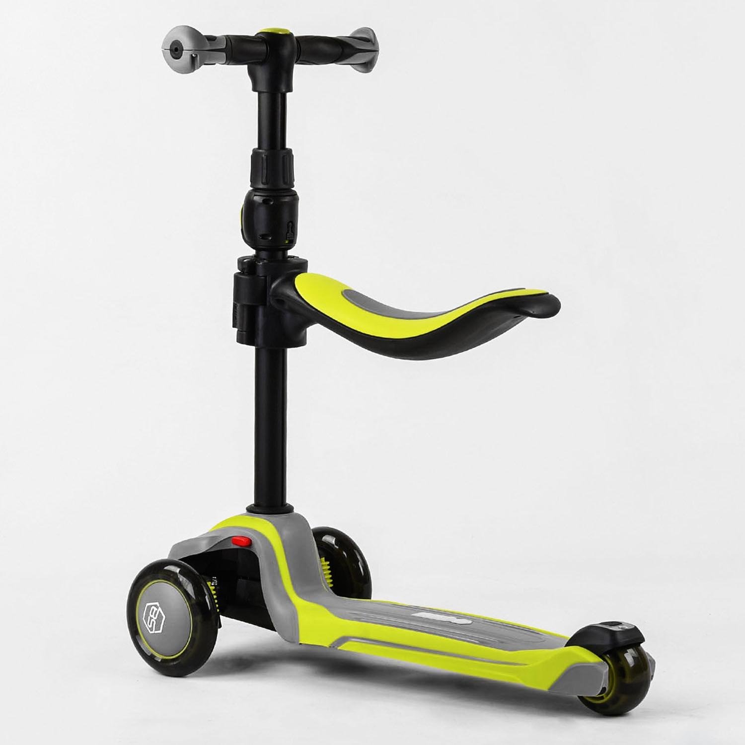 Самокат триколісний Best Scooter Maxi із сидінням колеса PU зі світлом Yellow/Grey (102929) - фото 3