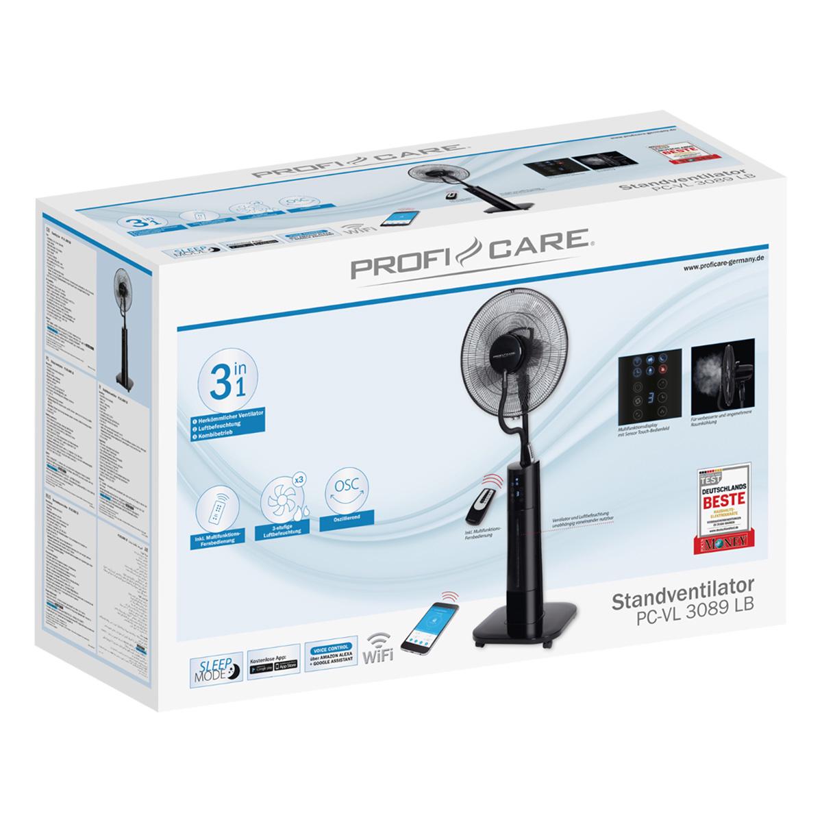 Вентилятор Profi Care PC-VL 3089 LB Wifi 70 Вт із зволожувачем Чорний (PC-VL 3089) - фото 8 Вентилятор Profi Care PC-VL 3089 LB Wifi 70 Вт із зволожувачем Чорний (PC-VL 3089) - фото 8