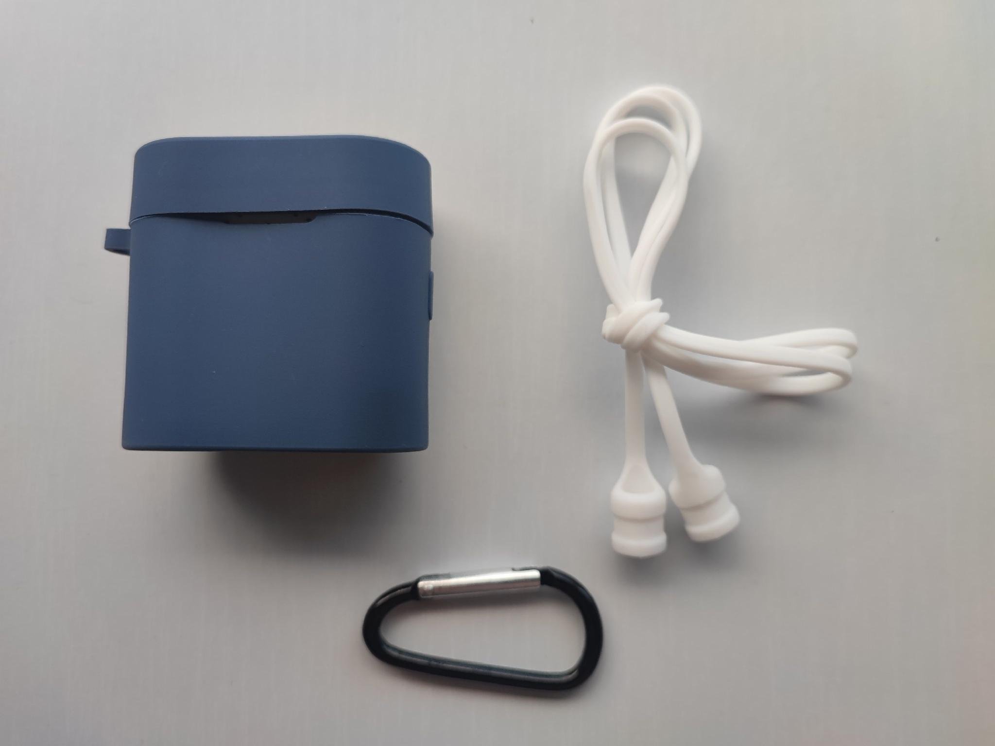 Чехол для наушников-гарнитуры Xiaomi Air 2/2S Mi True Wireless Earphones силиконовый с фиксатором Темно-синий (200405)