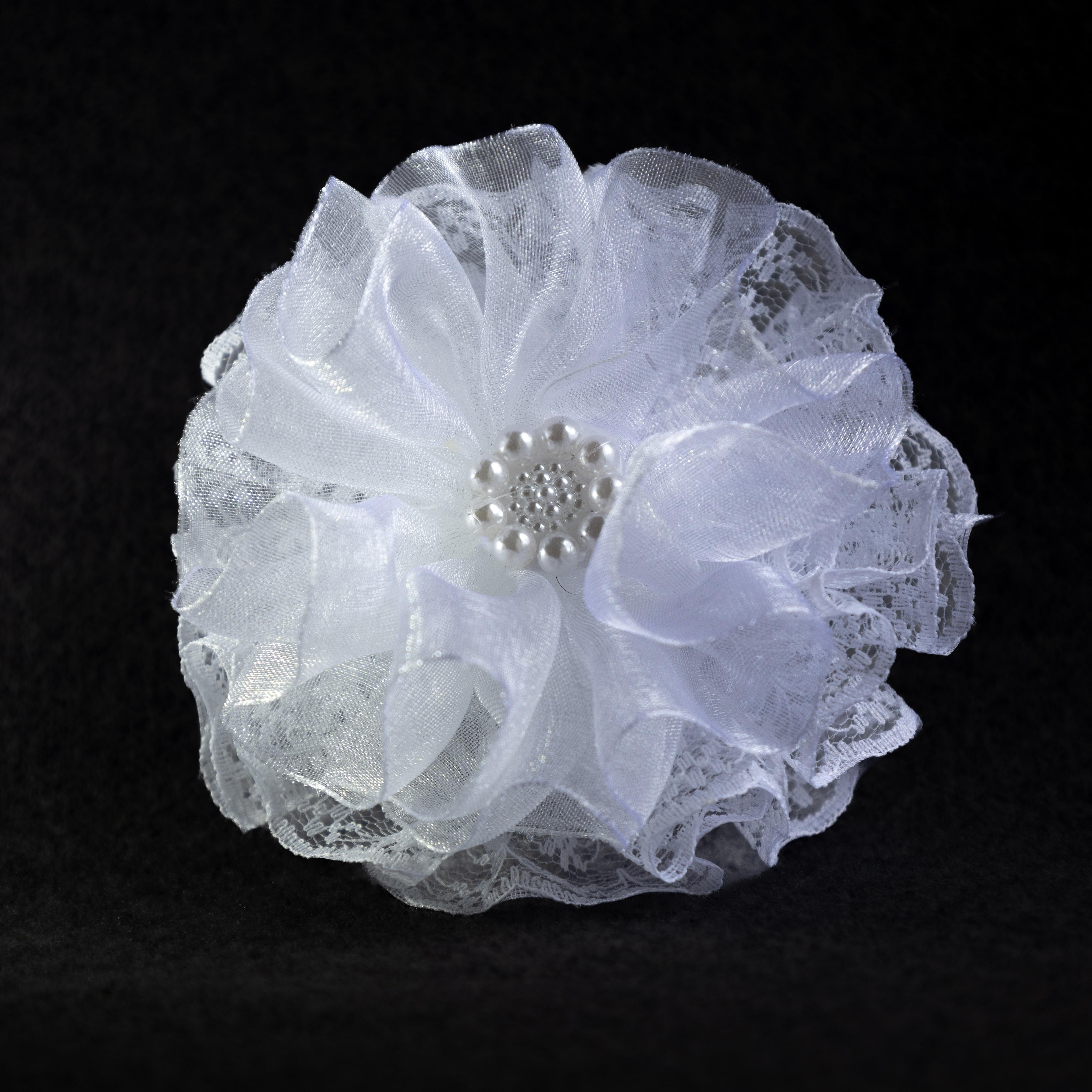 Резинка для волос ДАЙС цветок 9 см с камешками 2 шт. Белый (ББ-09-КО) - фото 3 Резинка для волос ДАЙС цветок 9 см с камешками 2 шт. Белый (ББ-09-КО) - фото 3