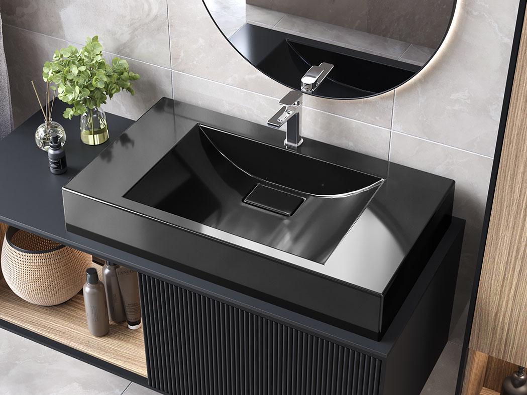 Умывальник накладной Status Neil 80 Black (706)