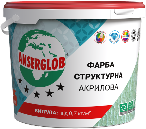 Краска структурная акриловая ANSERGLOB 7 кг (15712)