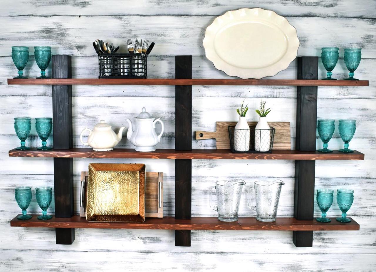 Полка настенная из дерева Виача Венге/Савоярди (ПНС/00161215)