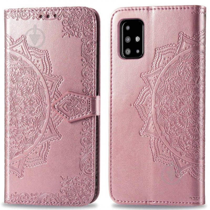 Кожаный чехол-книжка Epik Art Case с визитницей для Samsung Galaxy A71 Розовый (883689)