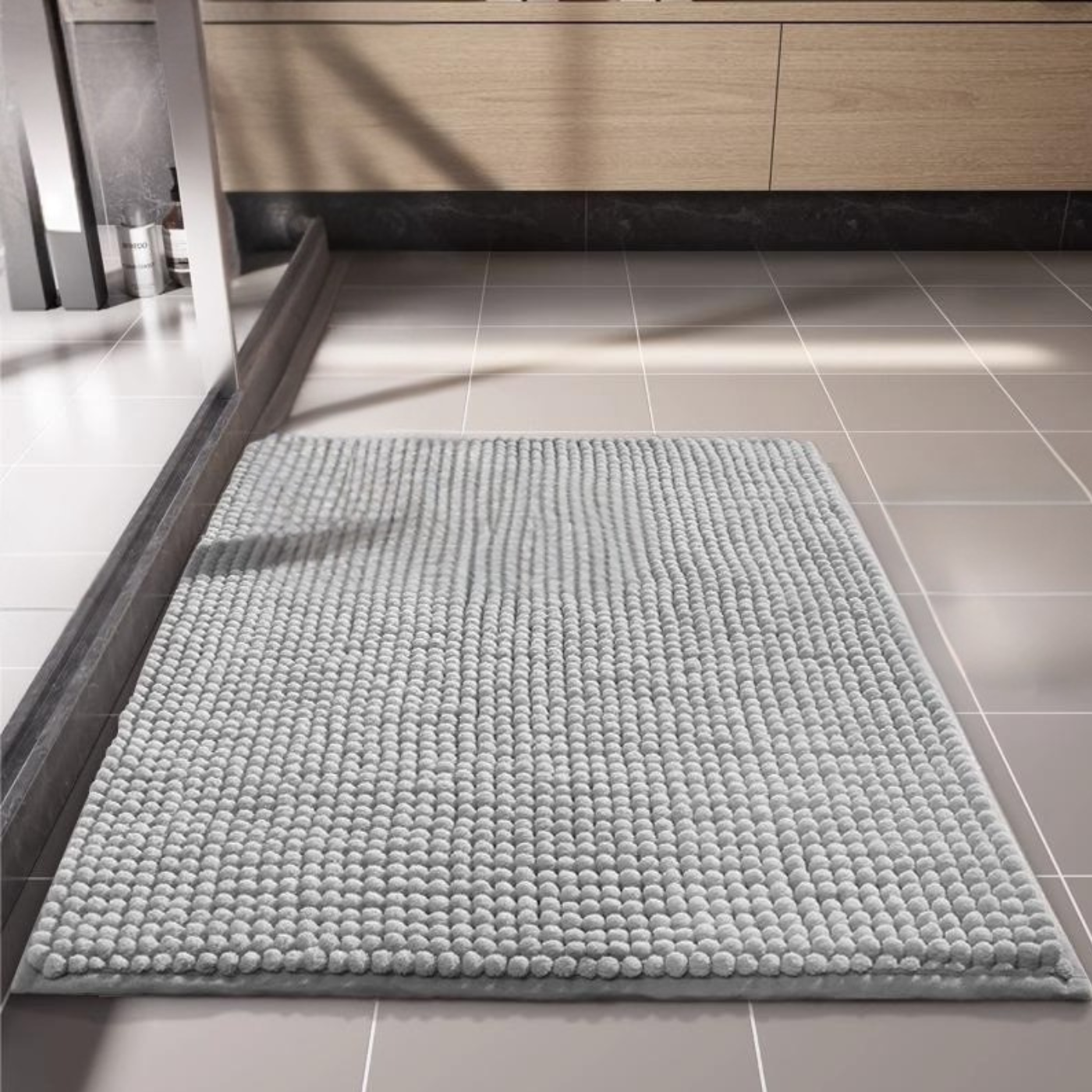 Коврик для ванны и душа с мягким длинным ворсом 50х80 см Светло-серый (33341288) Коврик для ванны и душа с мягким длинным ворсом 50х80 см Светло-серый (33341288)