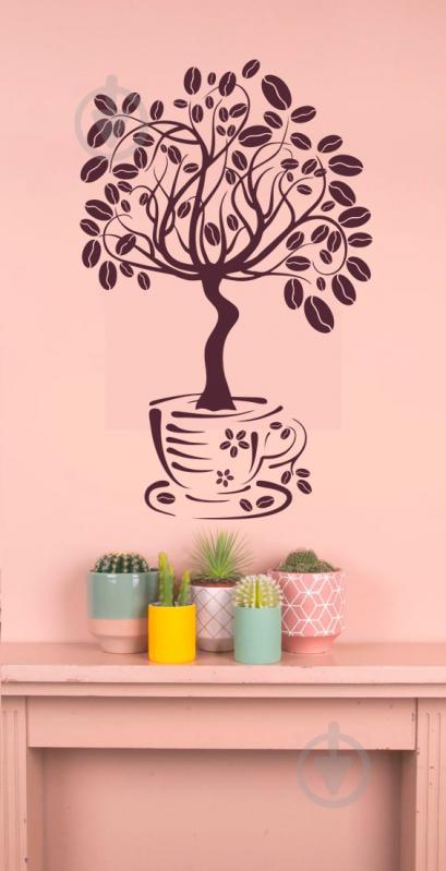 Наклейка виниловая "Дерево кофе"