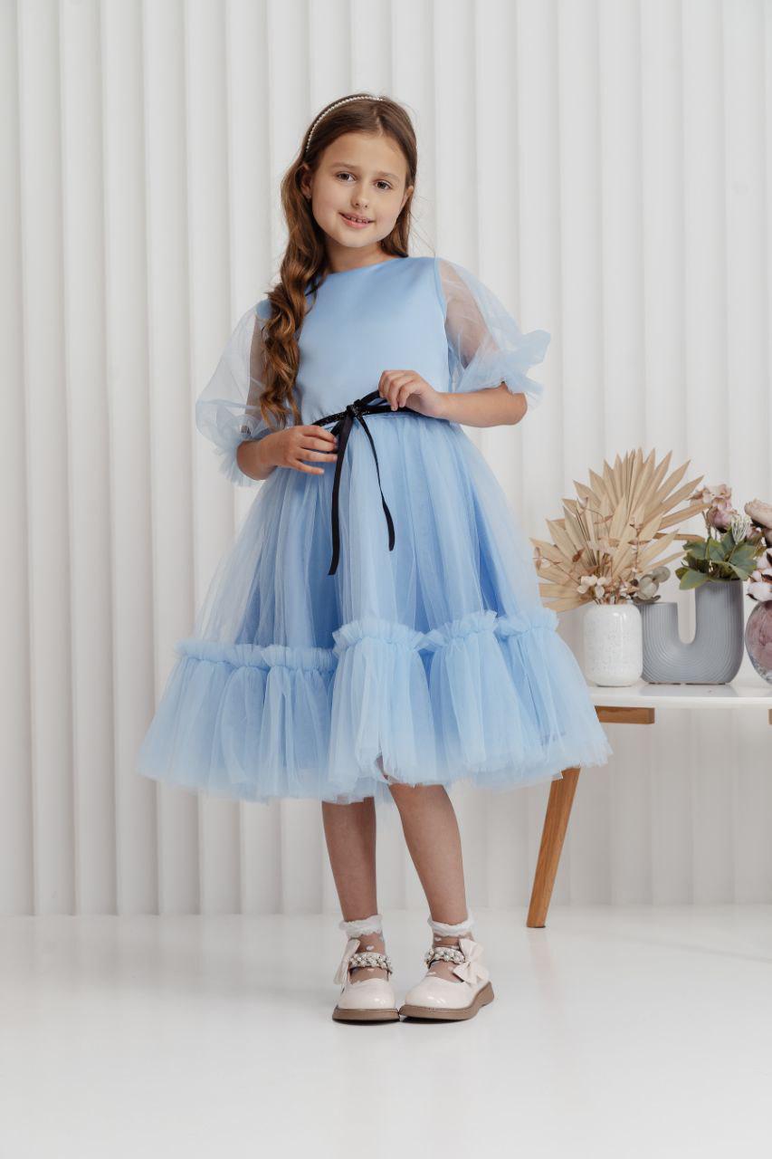 Платье праздничное для девочки 122 см Голубой (2526087110) - фото 9 Платье праздничное для девочки 122 см Голубой (2526087110) - фото 9