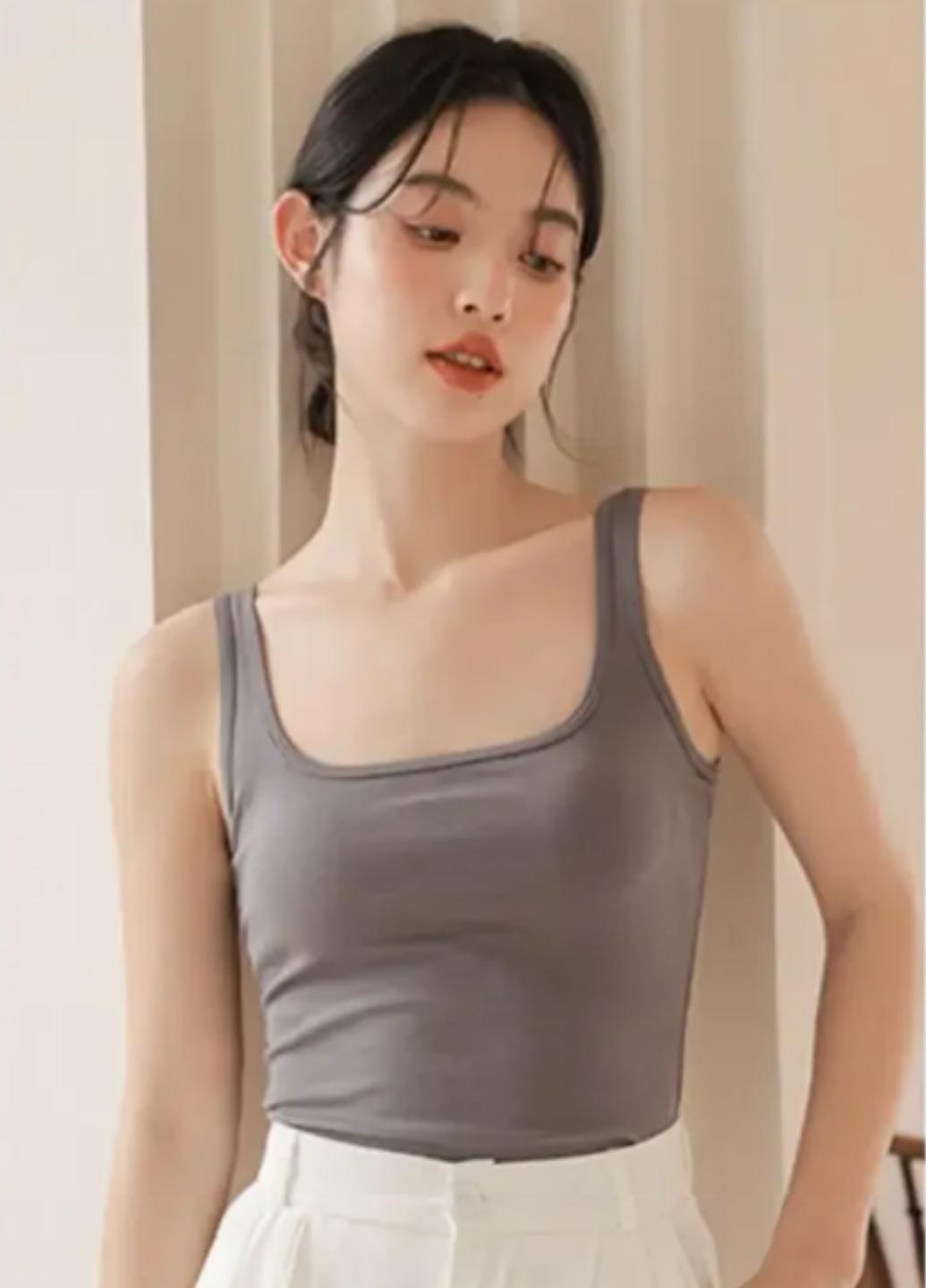 Майка жіноча бавовняна Comfort з вкладишами One size Сірий (1864-44-01) - фото 10