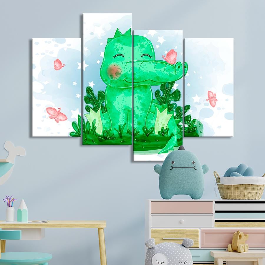 Картина в детскую комнату Мультяшный крокодил 129x90 см (A1416-4)