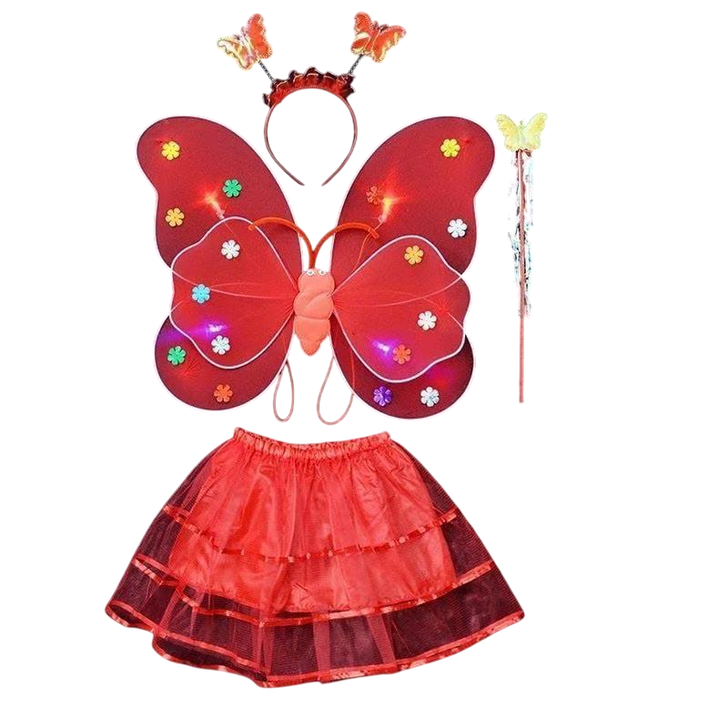 Вбрання карнавальне крила зі спідницею що світиться метелик 9084 Червоний (4483231) Вбрання карнавальне крила зі спідницею що світиться метелик 9084 Червоний (4483231)
