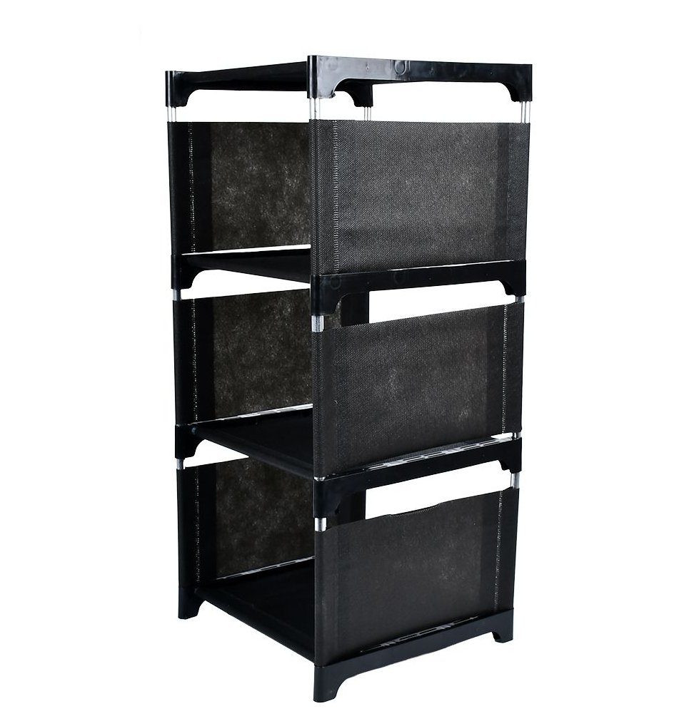 Полиця підлогова Stenson R97353 для взуття 26х26х58 см Чорний