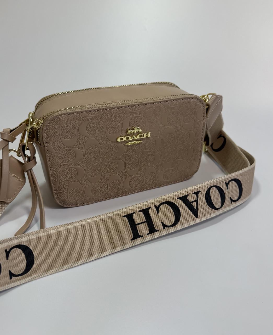Сумочка женская Coach через плечо Бежевый