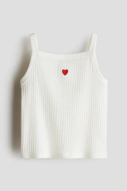 Майка H&M 1282319 Сердце 98-104 см Белый Майка H&M 1282319 Сердце 98-104 см Белый
