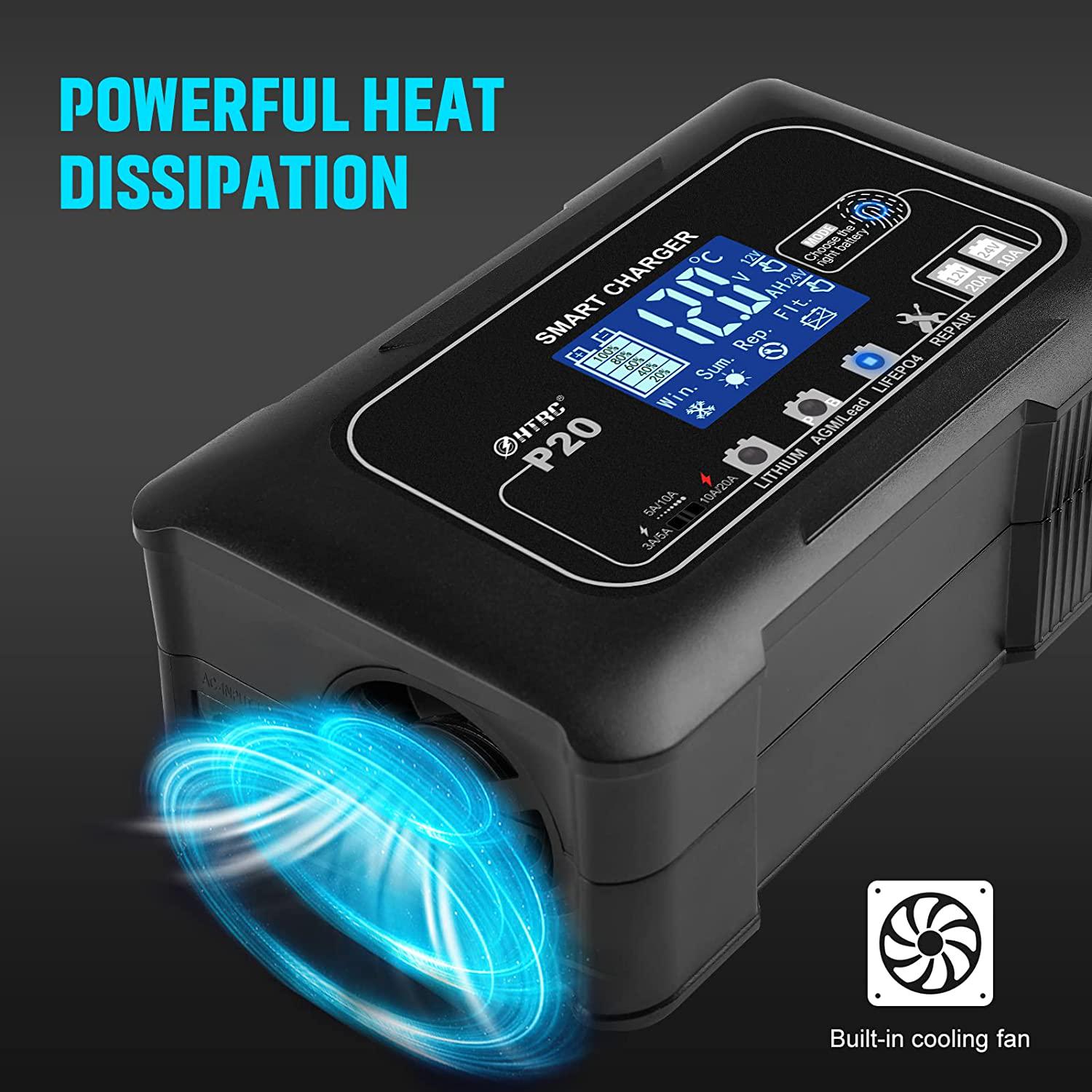 Зарядное устройство HTRC P20 12V20A /24V10A для кислотных/гелевых/AGM/LiFePO4 аккумуляторов (240617) - фото 7 Зарядное устройство HTRC P20 12V20A /24V10A для кислотных/гелевых/AGM/LiFePO4 аккумуляторов (240617) - фото 7