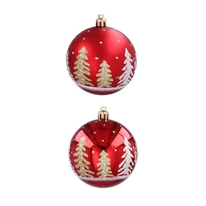 Набор пластиковых новогодних шаров Flora 6 шт. d 8 см (43192)