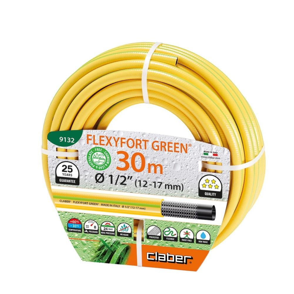 Шланг садовый для полива Claber Flexyfort Green 9067 30 м 1/2" 3 слоя