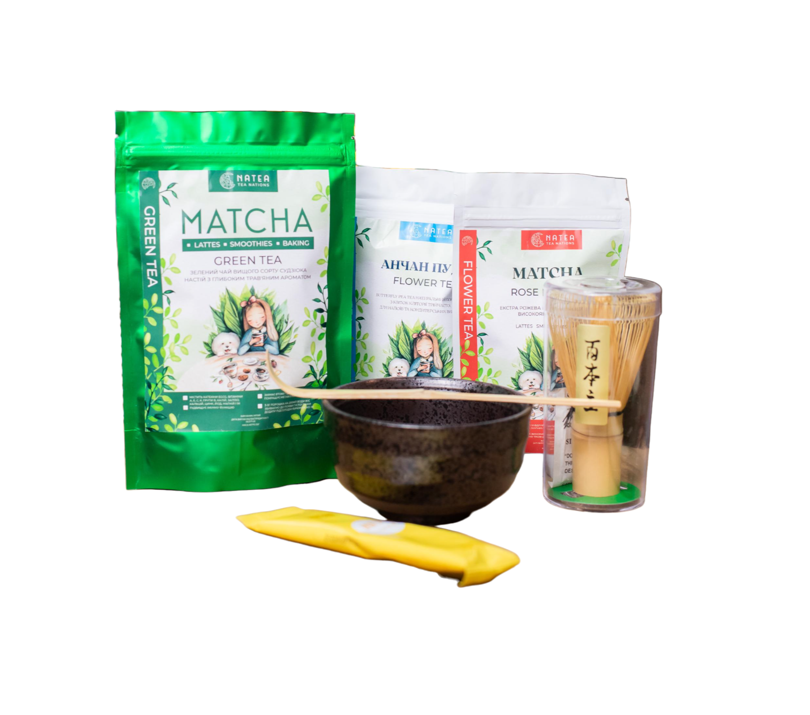 Набор чая матча Natea Tea Nations Matcha BigBox Церемониальный ассорти в деревянной коробке