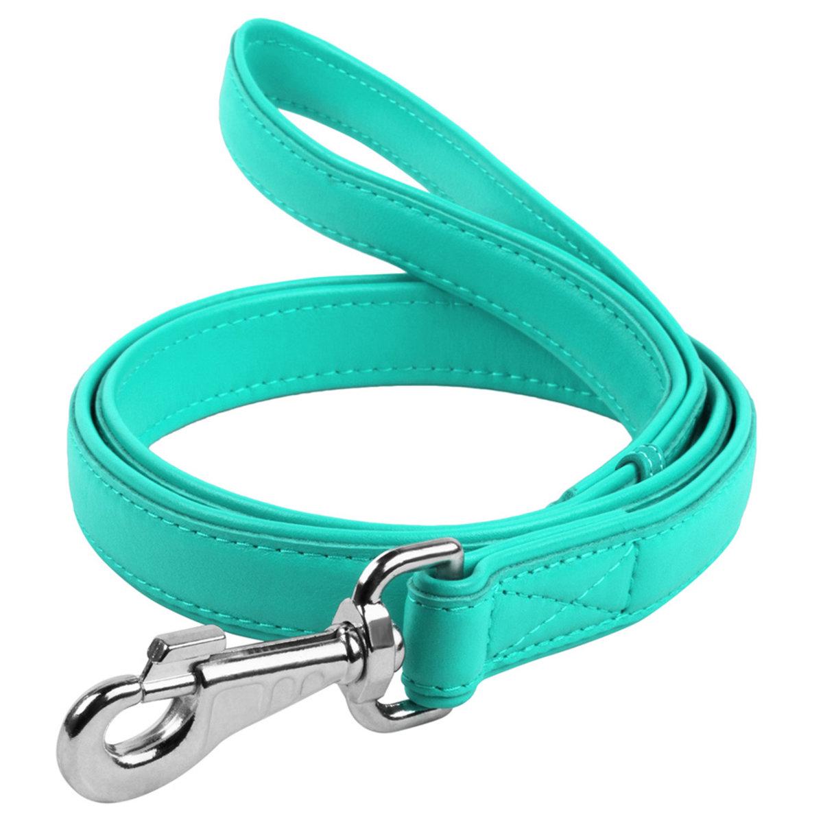 Поводок для собак кожаный Waudog Glamour 25 мм х 122 см Ментоловый (337613 Col)