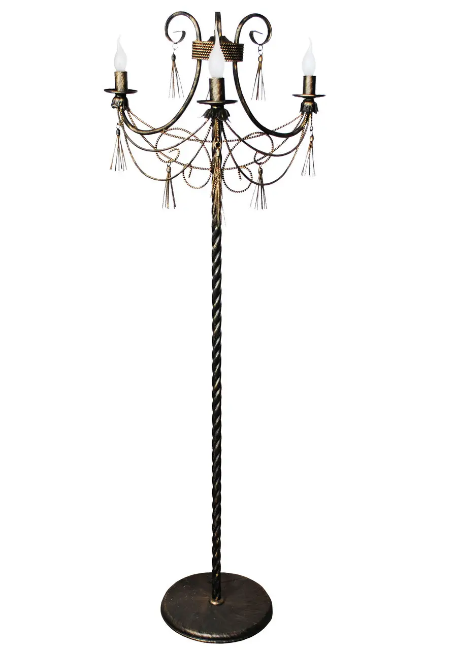 Торшер металлический ручной ковки Снежная Королева на 3 лампы лофт/винтаж эффект свечи Е 14 (КИС3БРОН) Торшер металлический ручной ковки Снежная Королева на 3 лампы лофт/винтаж эффект свечи Е 14 (КИС3БРОН)