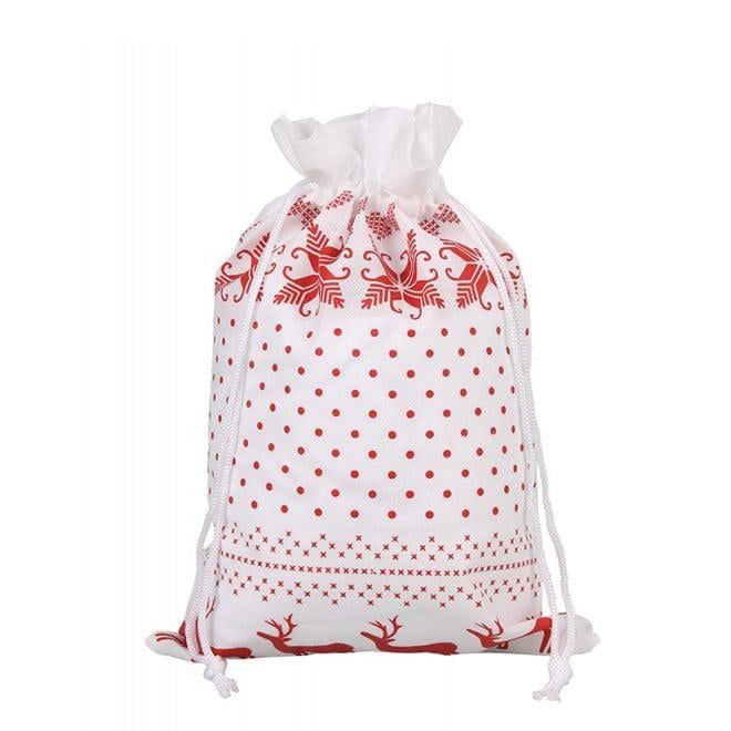 Мешок новогодний Flora 26х37 см Красный с белым (50139) Мешок новогодний Flora 26х37 см Красный с белым (50139)