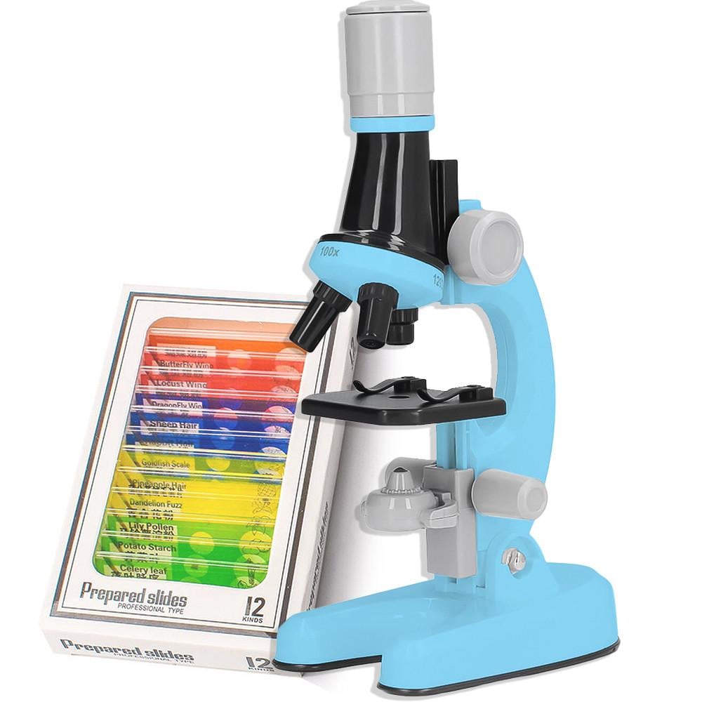 Микроскоп детский OEM 1013A-1/биологические микропрепараты Голубой