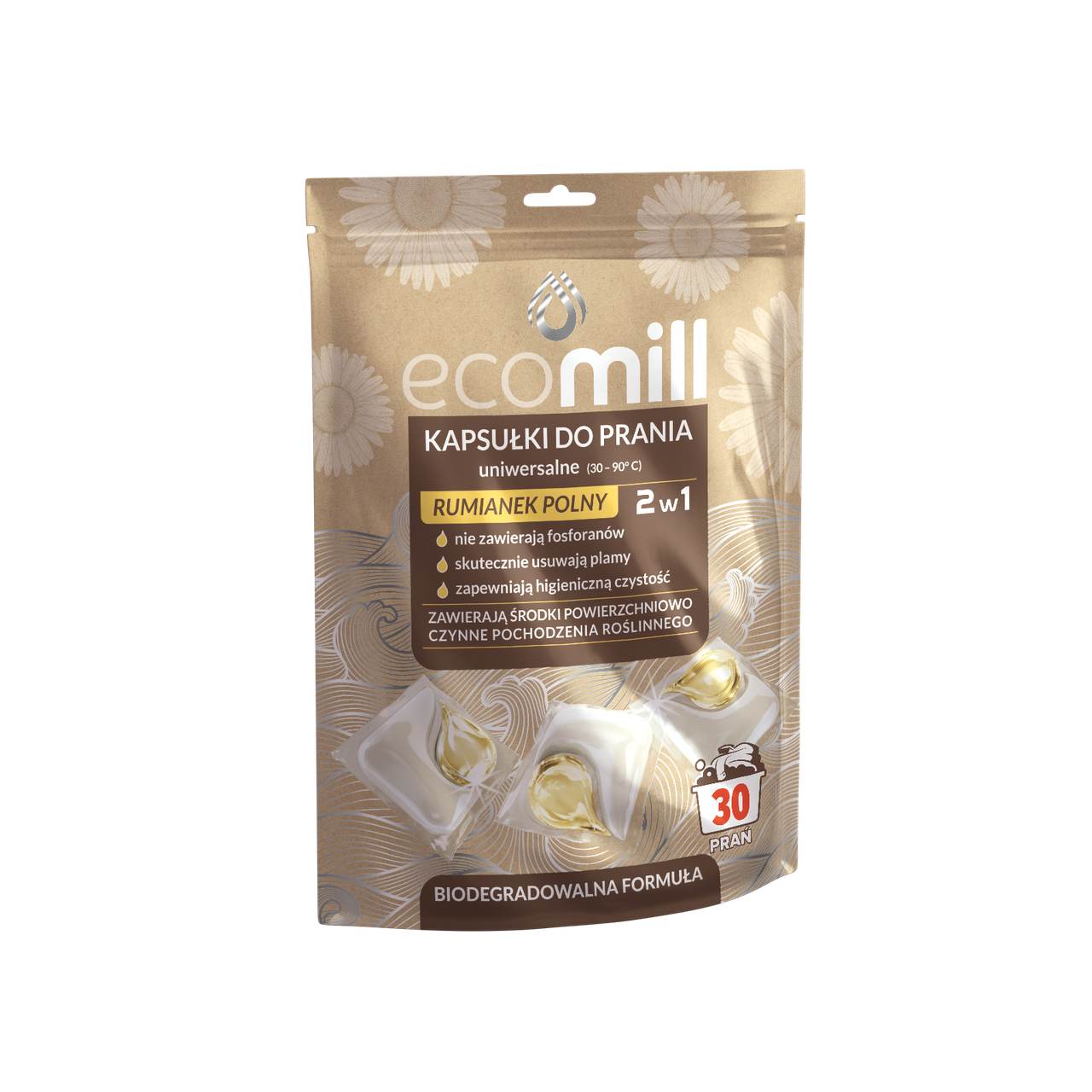 Капсулы для стирки универсальные Mill Eco Ромашка полевая 2в1 30 шт. (2490092789)