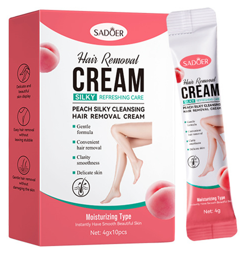 Крем для депиляции Sadoer Hair Removal CREAM SILKY REFRESHING CARE PEACH CLEANSING HAIR REMOVAL 10 по 4 мл (0140502)